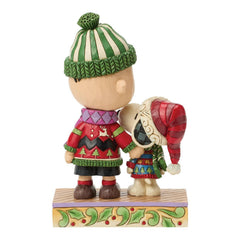 Enesco Peanuts by Jim Shore Snoopy and Charlie Brown Wearing Christmas Sweaters6018686