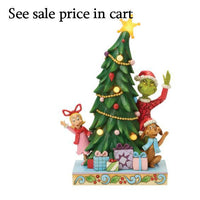 Enesco Dr. Seuss Grinch by Jim Shore Grinch, Cindy, and Max Peeking Out from Christmas Tree Light Up 6018962