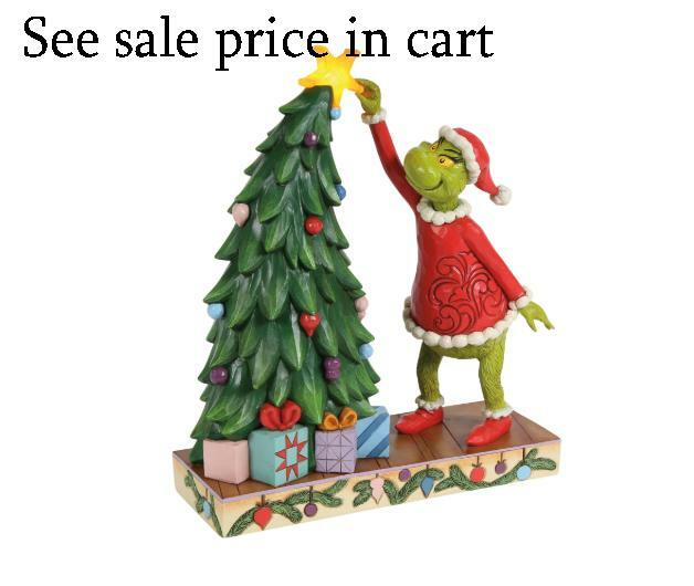 Enesco Dr. Seuss Grinch by Jim Shore Pulling Christmas Tree Star Light Up 6018961
