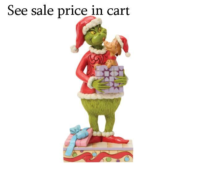Enesco Dr. Seuss Grinch by Jim Shore Holding Max Popping Out of a Gift Box 6018957