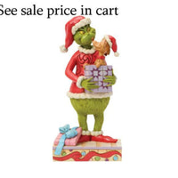 Enesco Dr. Seuss Grinch by Jim Shore Holding Max Popping Out of a Gift Box 6018957