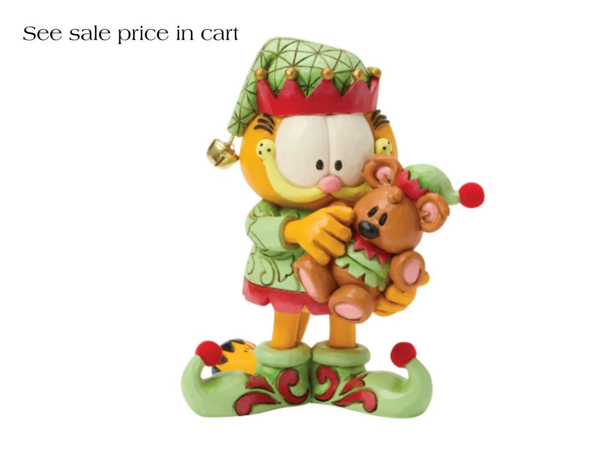Enesco Garfield by Jim Shore Garfield and Pooky Dressed in Elf Costumes 6018796
