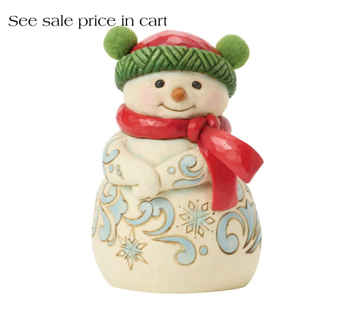 Enesco Jim Shore Heartwood Creek Snowman Wearing a Pom Pom Hat 6019281