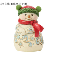 Enesco Jim Shore Heartwood Creek Snowman Wearing a Pom Pom Hat 6019281