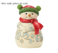 Enesco Jim Shore Heartwood Creek Snowman Wearing a Pom Pom Hat 6019281