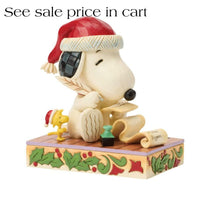 Enesco Peanuts by Jim Shore Snoopy and Woodstock with Christmas List6018682