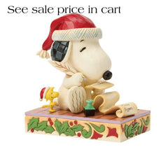 Enesco Peanuts by Jim Shore Snoopy and Woodstock with Christmas List6018682