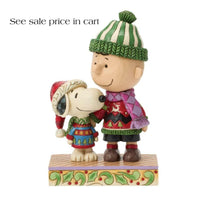 Enesco Peanuts by Jim Shore Snoopy and Charlie Brown Wearing Christmas Sweaters6018686