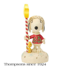 Enesco Peanuts by Jim Shore Snoopy and Woodstock Standing with Star Staff Light Up6018684