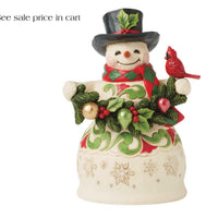 Enesco Jim Shore Heartwood Creek Snowman with Christmas Garland and Cardinal6017054