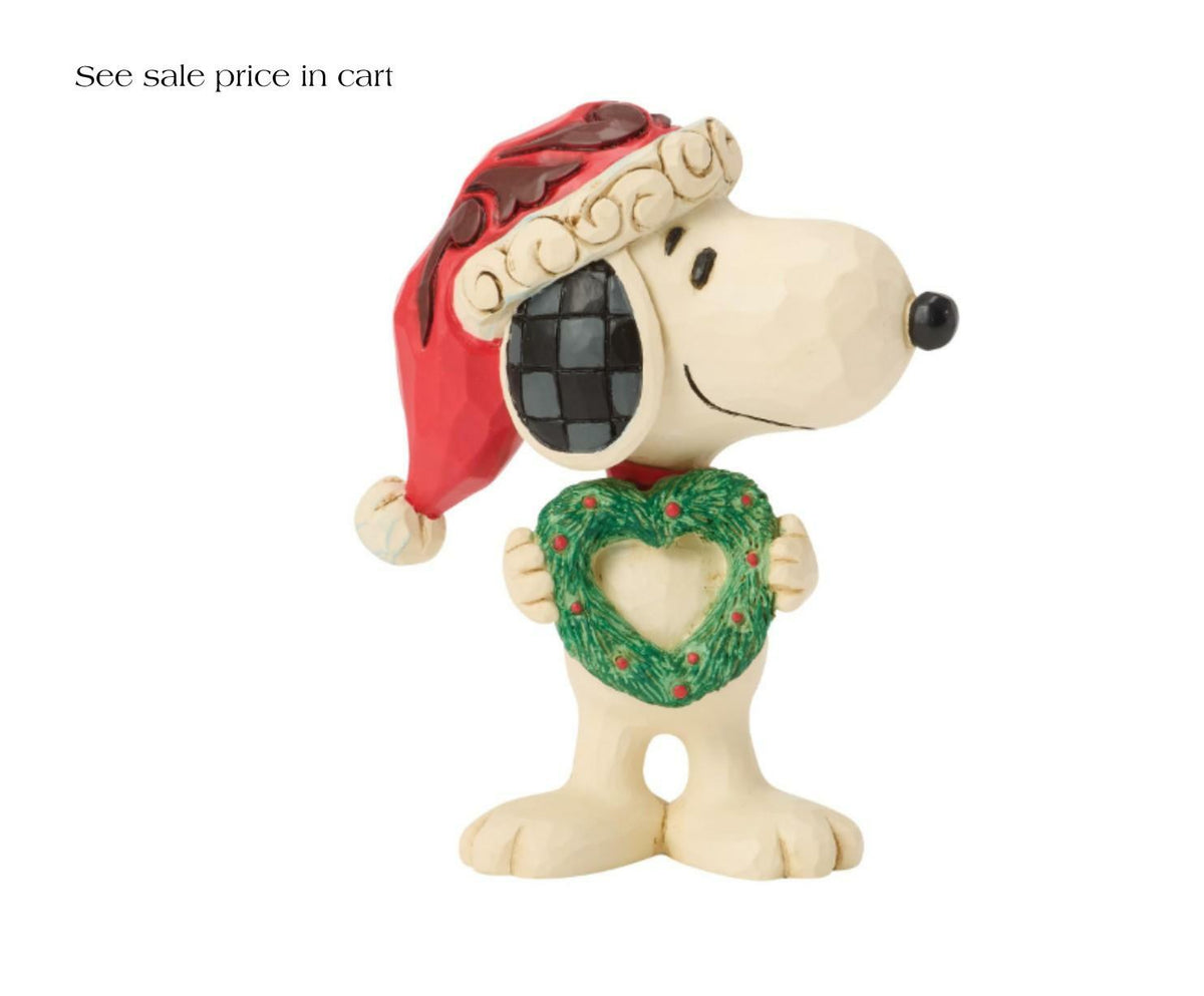 Enesco Peanuts by Jim Shore Snoopy Holding a Heart Wreath Miniature 6018690