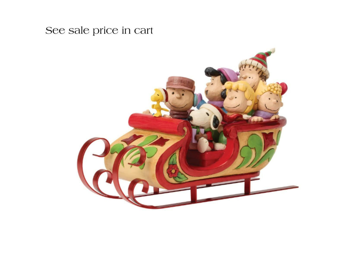 Enesco Peanuts by Jim Shore Charlie Brown with Snoopy and Friends in Sleigh6018692
