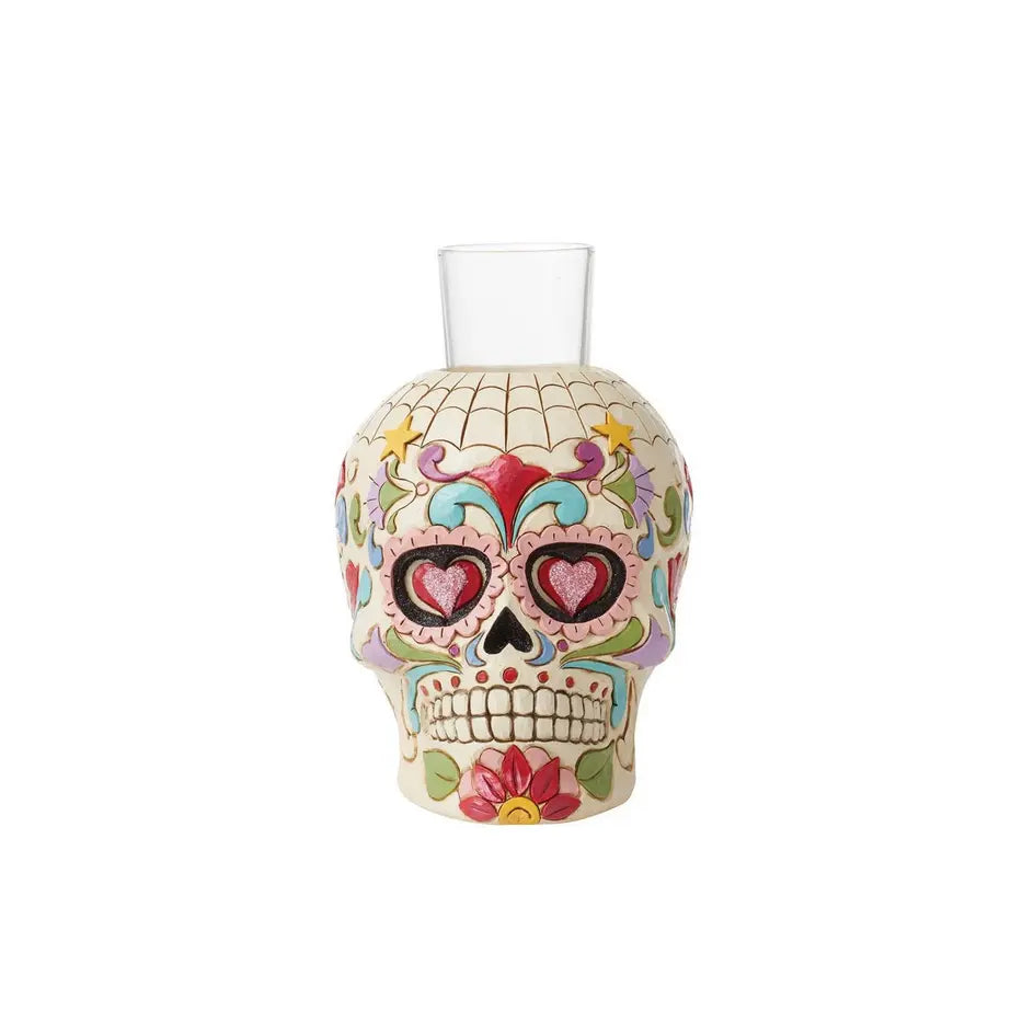 Enesco Jim Shore Halloween Day Of The Dead Skull Candleholder 6012756