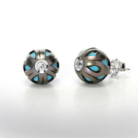 Galatea 14KW Pearl and Diamond .08ct Earrings